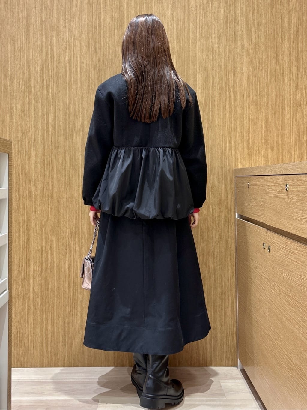 maiさんの「OPAQUE.CLIP｜ウールライクペプラムドッキングアウター【洗濯機洗い可】」を使ったコーディネート