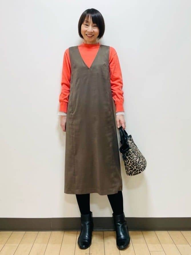 Riiさんの「Reflect｜【秋映え／重ね着風スタイルに◎】フリルプリーツスリーブニット」を使ったコーディネート
