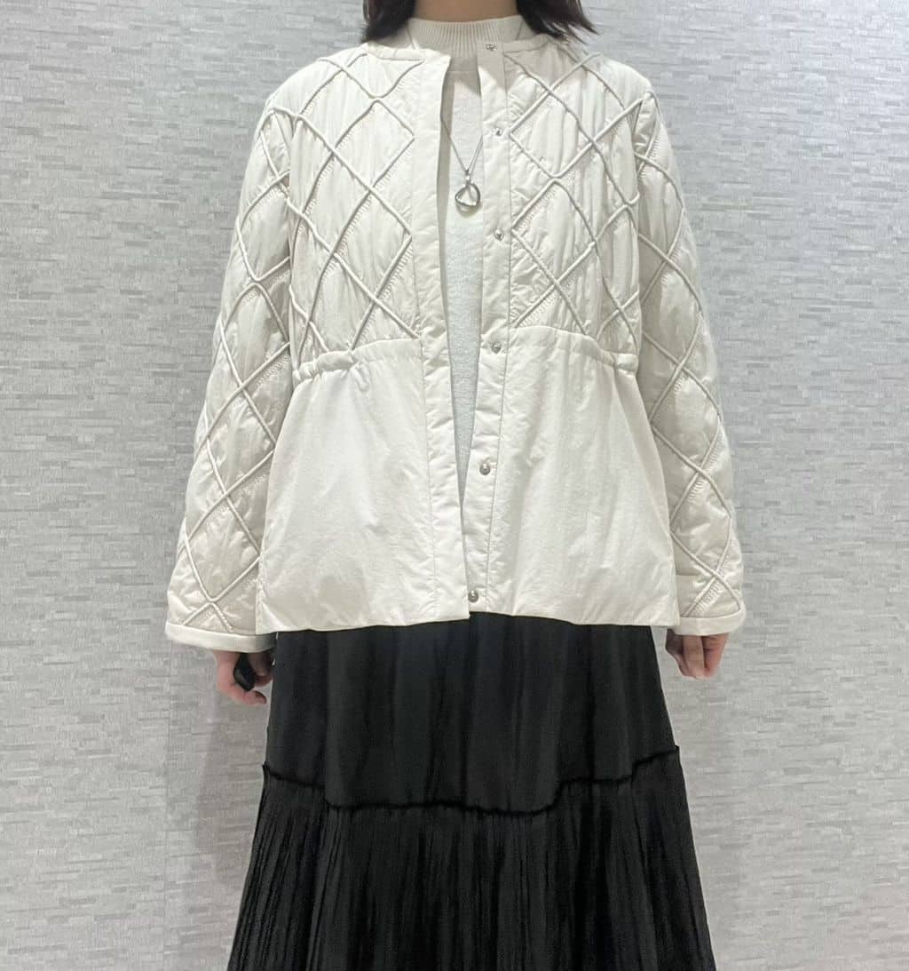 marikoさんの「Reflect｜【気軽な羽織に◎】中綿キルティングショートコート」を使ったコーディネート