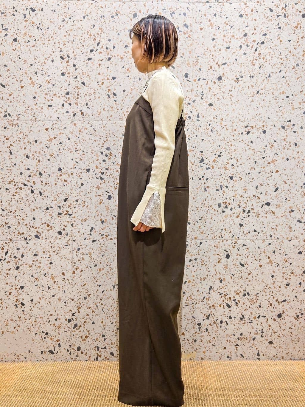 yoshimiさんの「OPAQUE.CLIP｜レースフレアハイネックリブニット【洗濯機OK】」を使ったコーディネート