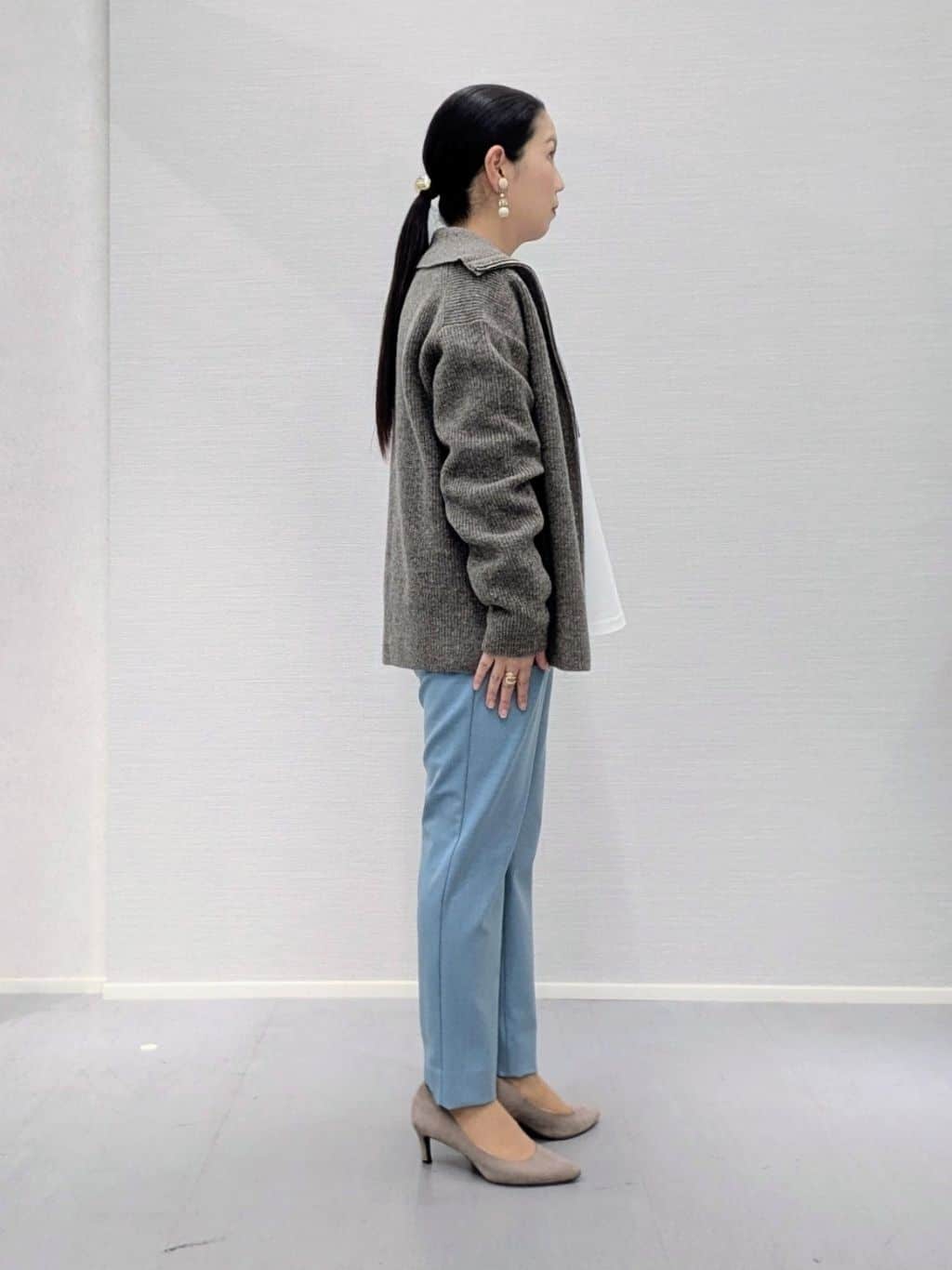 makkyさんの「UNTITLED｜【洗える】カラーネップ ダブルジップカーディガン」を使ったコーディネート