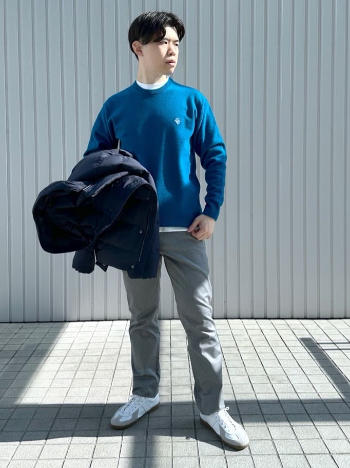 イッシーさんの「TAKEO KIKUCHI｜カラーコンビ ダウンブルゾン」を使ったコーディネート