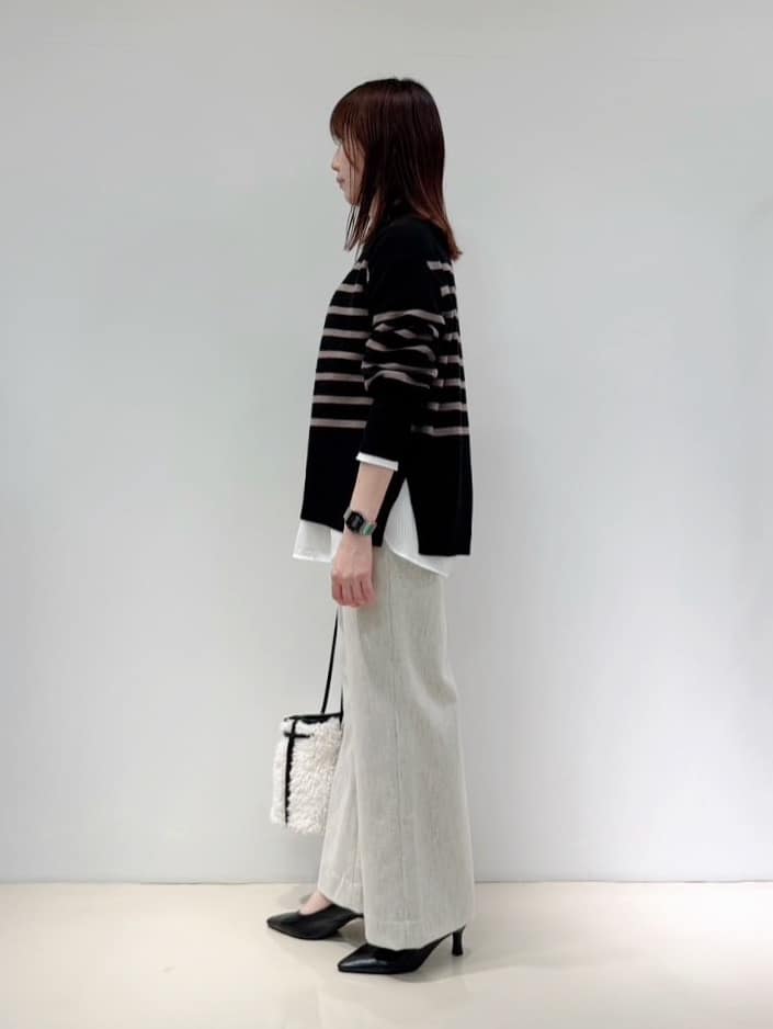 sachiさんの「INDIVI｜【冬ニット人気NO．1！／カシミヤ混】ミドルゲージハイネックニット」を使ったコーディネート