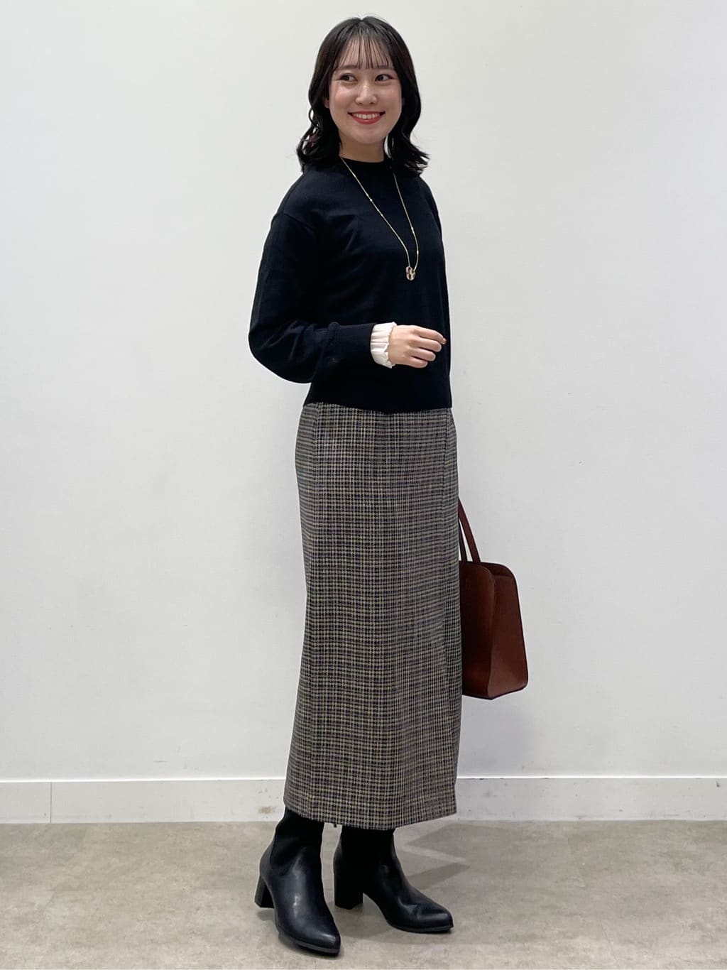 yukariさんの「Reflect｜【秋映え／重ね着風スタイルに◎】フリルプリーツスリーブニット」を使ったコーディネート