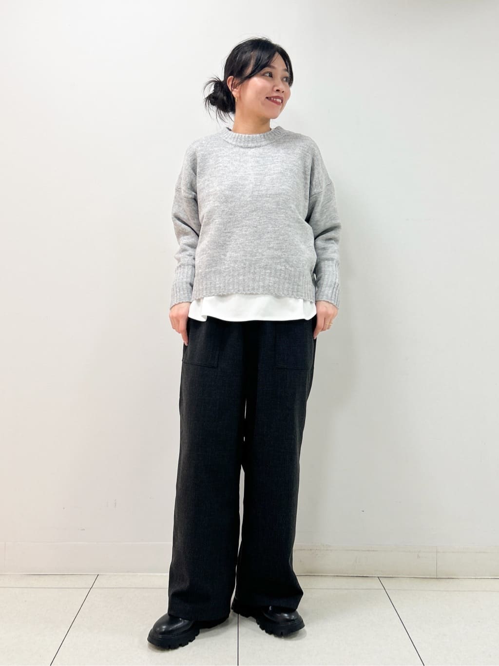 Kaiさんの「Dessin｜【洗える】クルーネックワイドニット」を使ったコーディネート