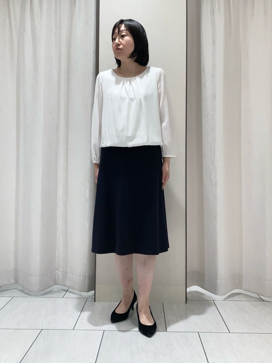 わたなべさんの「UNTITLED｜【洗えるスーツ/ストレッチ】ウール混ジャージ ノーカラージャケット」を使ったコーディネート