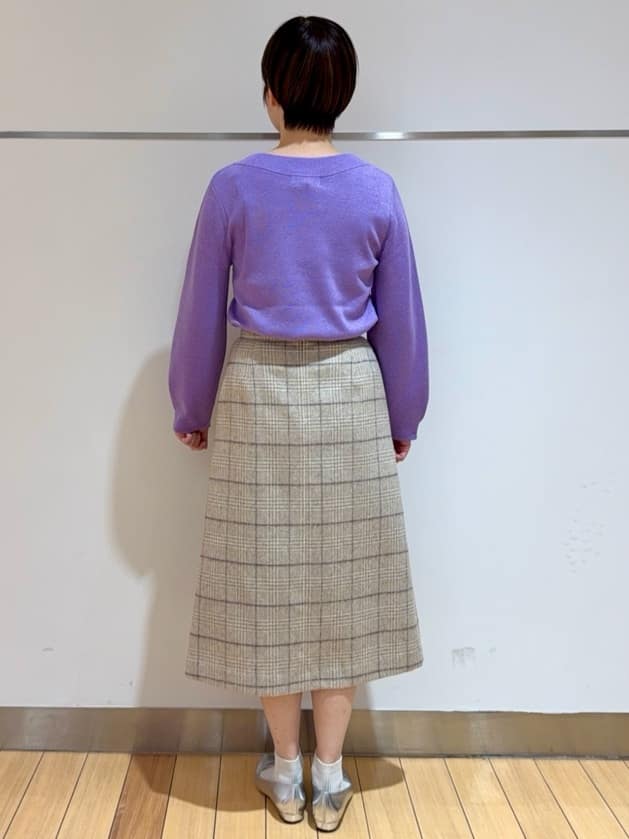 あやさんの「UNTITLED｜【きれいめ/洗える】ラメ入りワイドボートネックニット」を使ったコーディネート