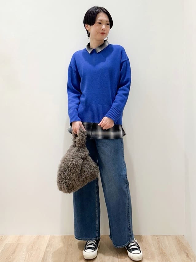yurieさんの「OPAQUE.CLIP｜オンブレチェックシャツ【洗濯機洗い可】」を使ったコーディネート