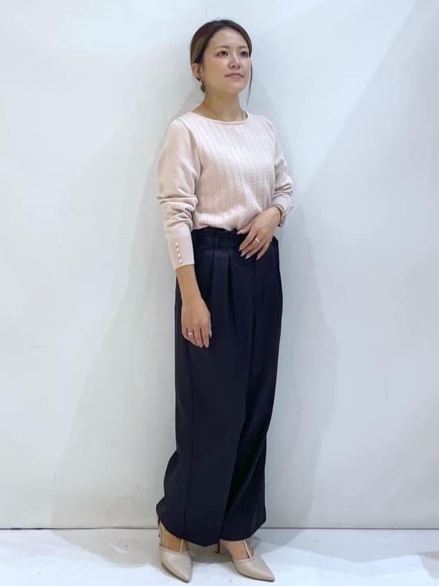 manaさんの「OPAQUE.CLIP｜ベルト付き2タックワイドパンツ【洗濯機OK／ストレッチ／防シワ／イージーアイロン】」を使ったコーディネート