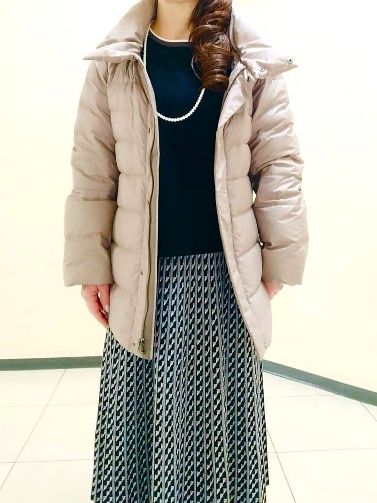 花さんの「Reflect｜【SS-4Lサイズ】フーデッドミドルダウンコート」を使ったコーディネート