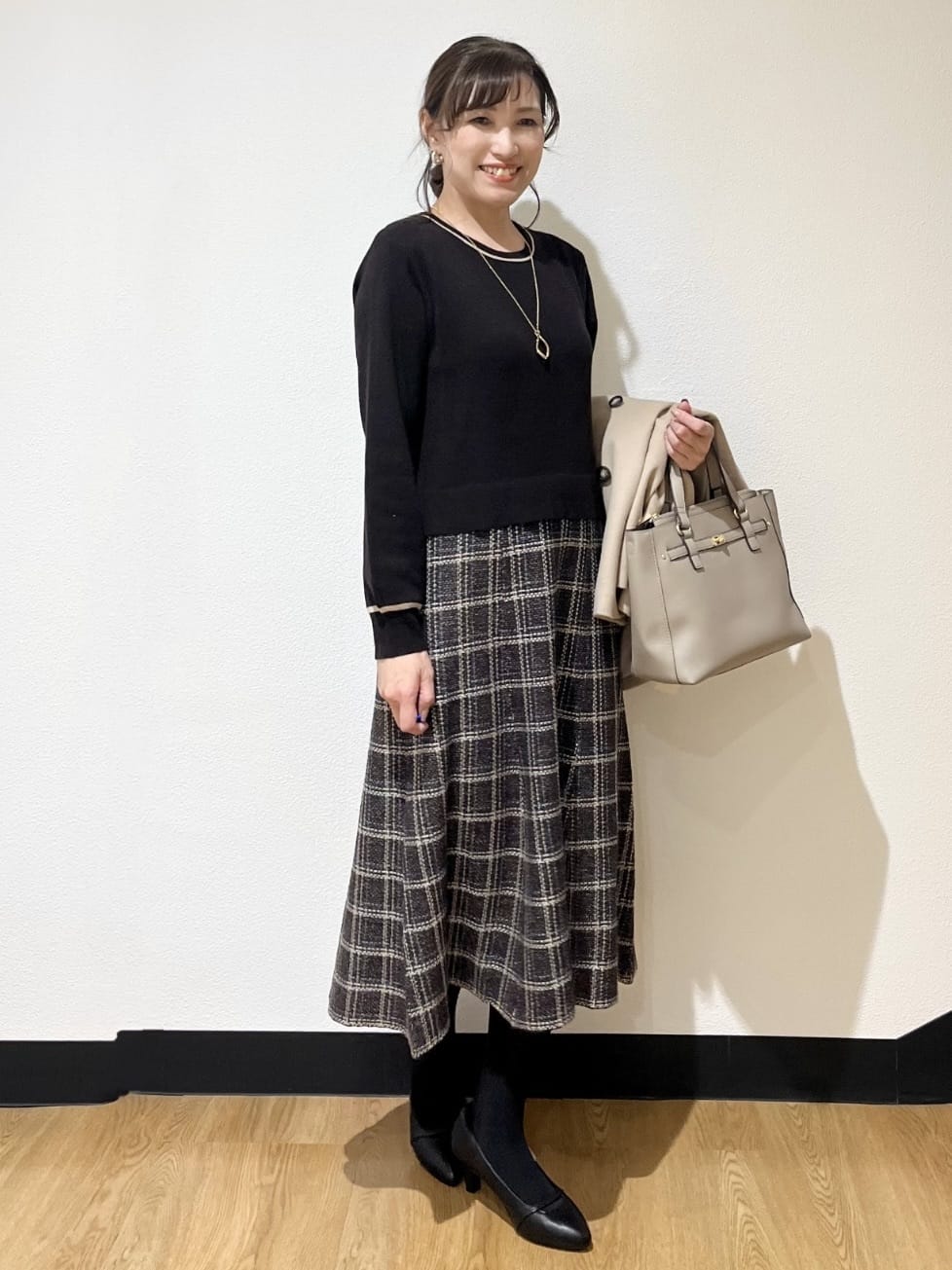 ayaさんの「Reflect｜【SS-4Lサイズ／衿が顔に当たらない◎】スタンドネックミドルコート」を使ったコーディネート