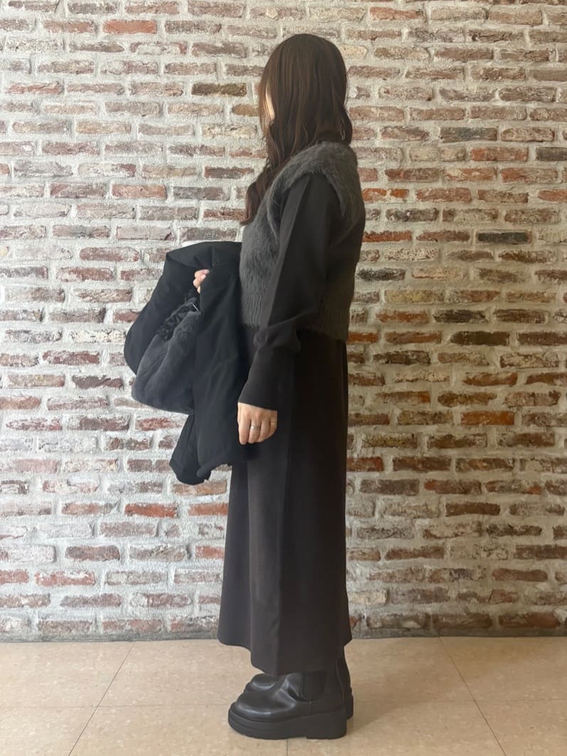 tokiさんの「THE SHOP TK｜【すっきり見えシルエット】上品ふわもこ中綿ブルゾン」を使ったコーディネート