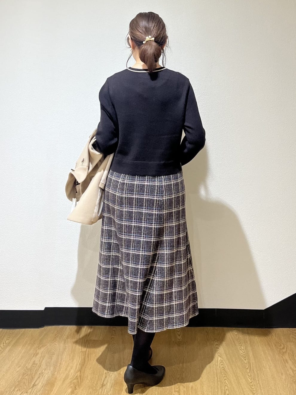 ayaさんの「Reflect｜【SS-4Lサイズ／衿が顔に当たらない◎】スタンドネックミドルコート」を使ったコーディネート
