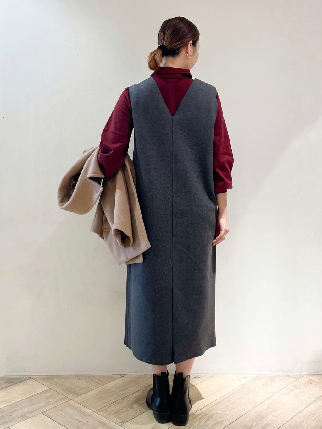 makiさんの「index｜カシミヤブレンドウールミドルピーコート」を使ったコーディネート