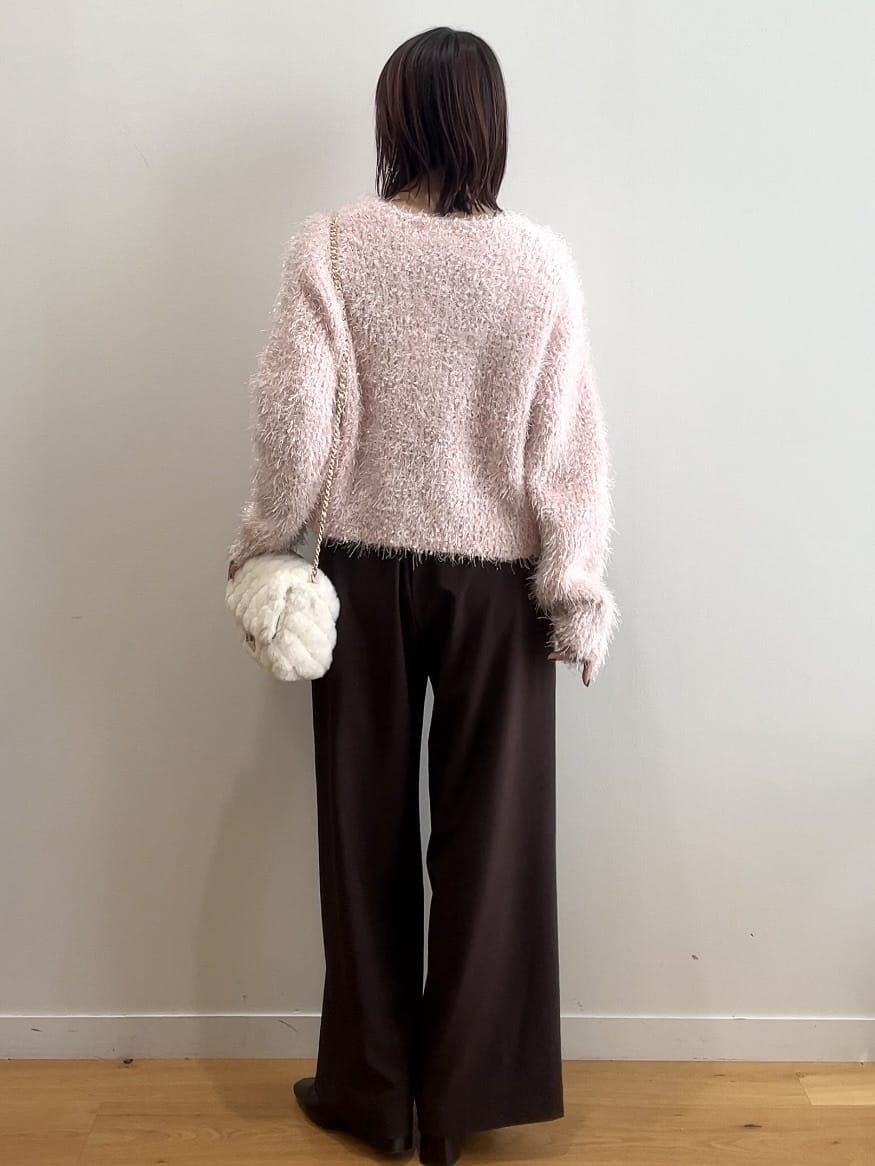 RINAさんの「OPAQUE.CLIP｜シャギーラメニット【洗濯機OK】」を使ったコーディネート