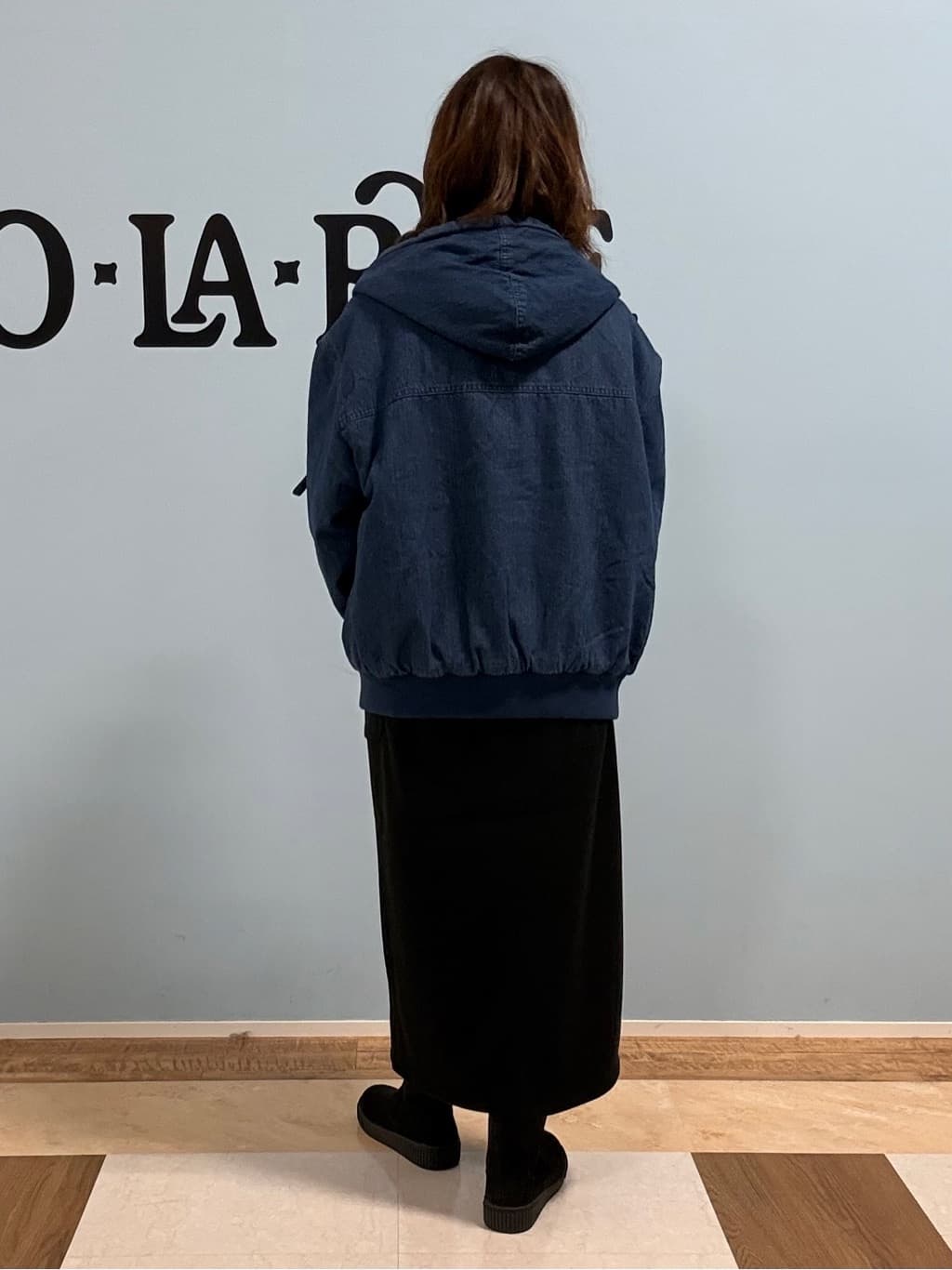 Naaatsuさんの「SHOO･LA･RUE｜【ダブルZIP】大人カジュアルスタイルに デニム中綿フーディーブルゾン」を使ったコーディネート