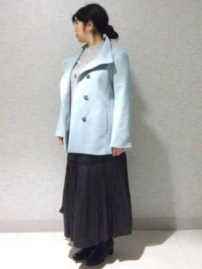 sakoさんの「Reflect｜【SS-4Lサイズ／衿が顔に当たらない◎】スタンドネックミドルコート」を使ったコーディネート