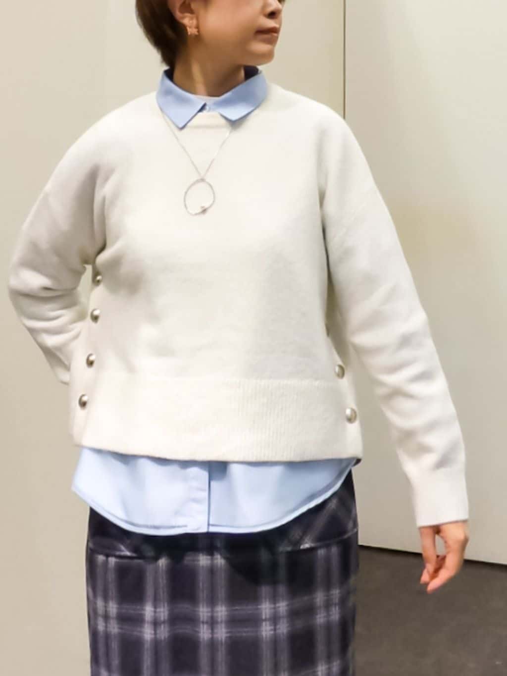 やまちゃんさんの「grove｜オーガンジーレイヤードシャツ」を使ったコーディネート