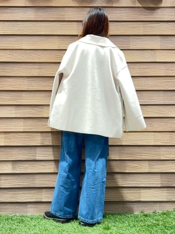 himiさんの「SHOO･LA･RUE｜キラふわ ラメフェザー ドロストニット」を使ったコーディネート