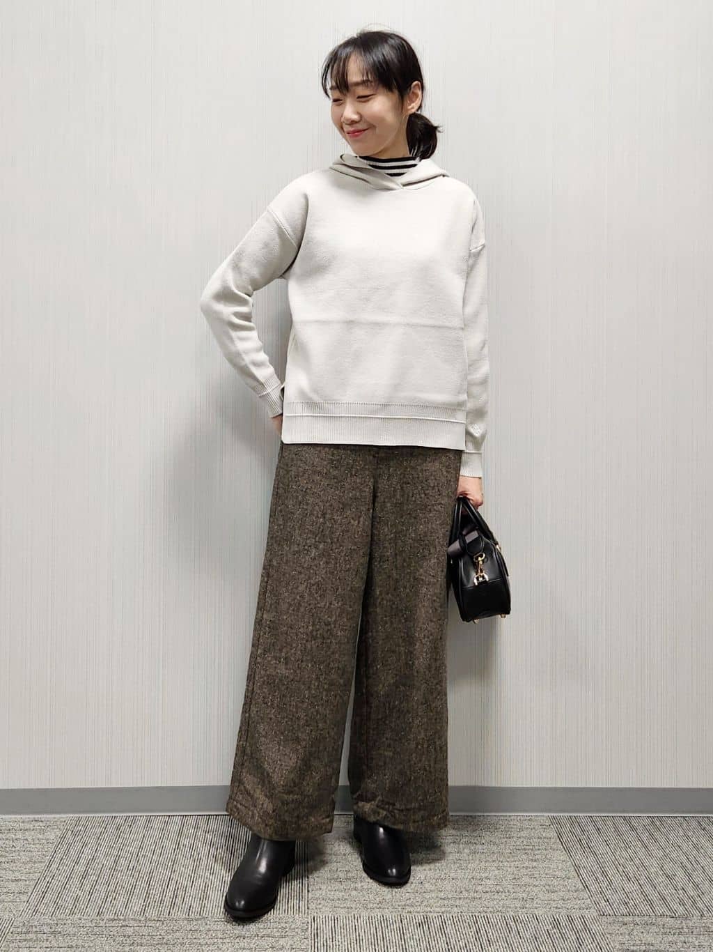 naraさんの「Dessin｜【洗える／体型カバー】ちょうどいいニットパーカ」を使ったコーディネート