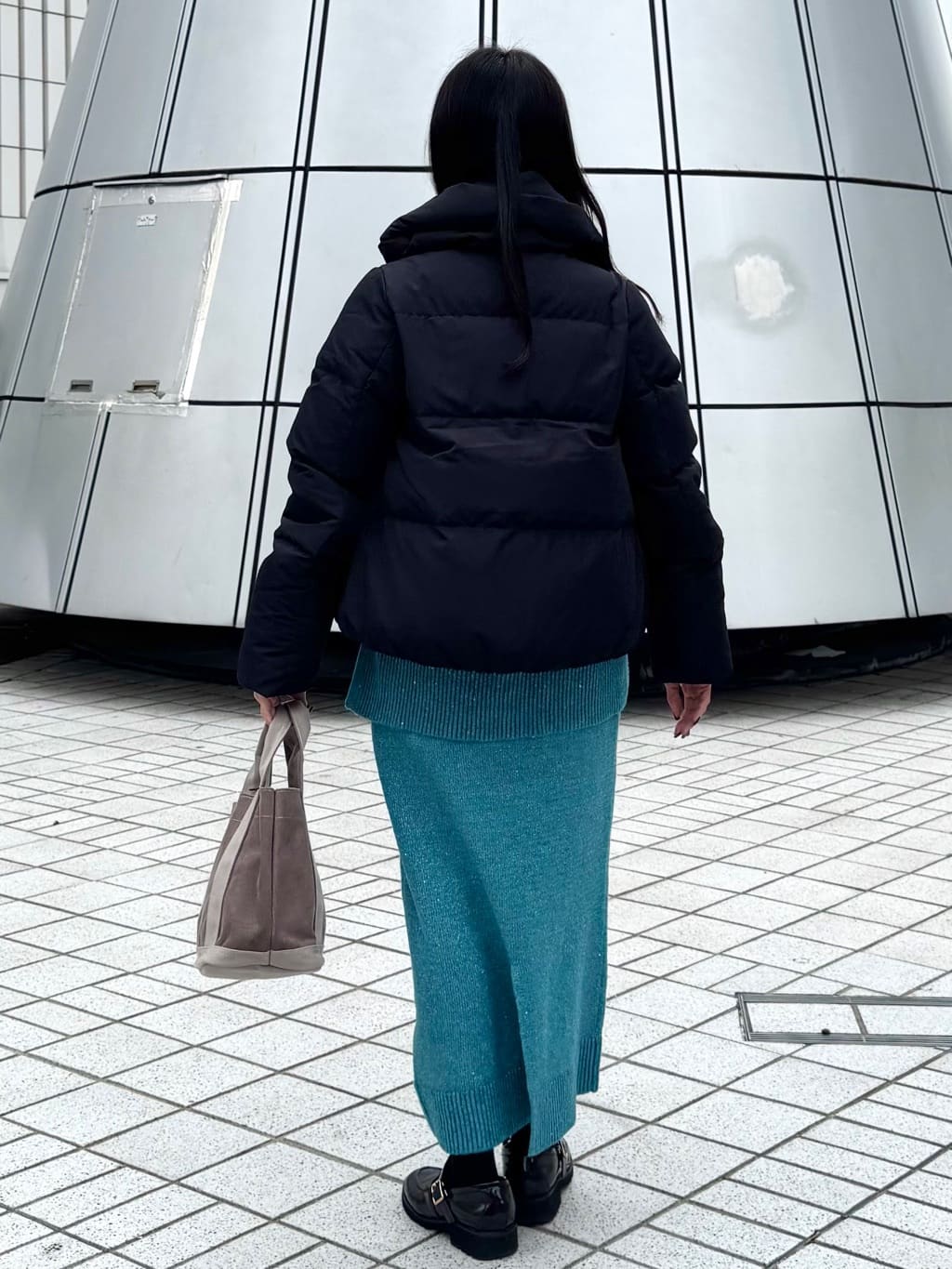 yuicciさんの「OPAQUE.CLIP｜ラメスパンコールナロースカート／セットアップ対応可【洗濯機OK】」を使ったコーディネート