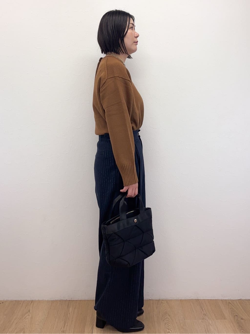 Takeさんの「OPAQUE.CLIP｜ラメストライプワイドパンツ【洗濯機OK】」を使ったコーディネート