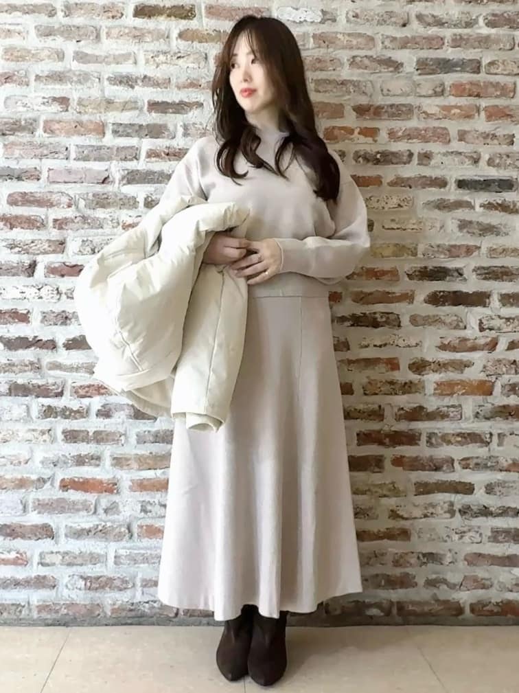 tokiさんの「THE SHOP TK｜【すっきり見えシルエット】上品ふわもこ中綿ブルゾン」を使ったコーディネート