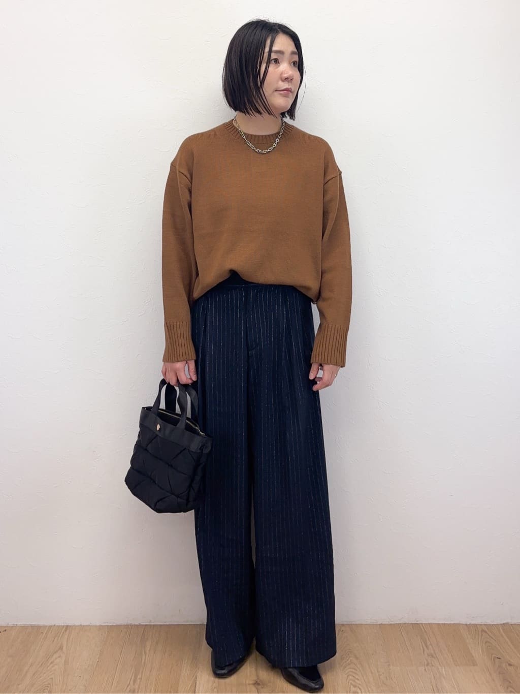 Takeさんの「OPAQUE.CLIP｜ラメストライプワイドパンツ【洗濯機OK】」を使ったコーディネート