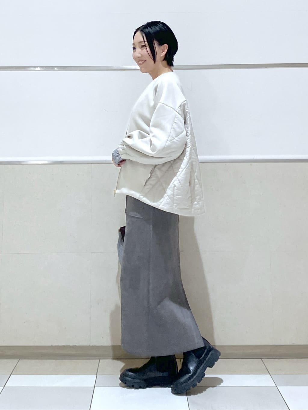 eriko さんの「Dessin｜ダンボールジップブルゾン」を使ったコーディネート