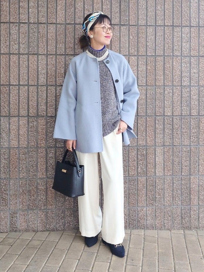 MUTSUKOさんの「UNTITLED｜【洗える/ワイド/ウエストゴム】ストレッチドロストパンツ」を使ったコーディネート