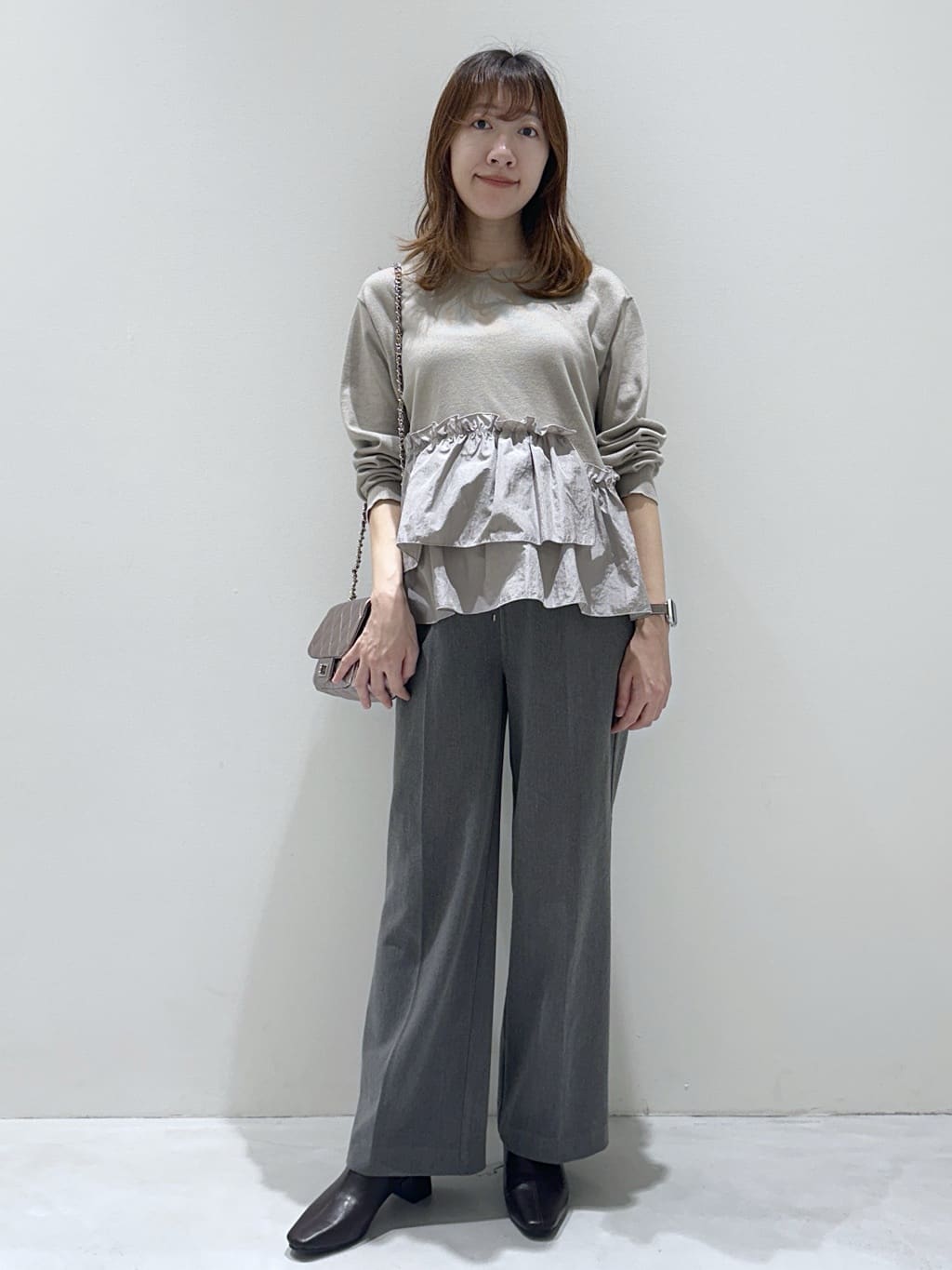 yukaさんの「OPAQUE.CLIP｜ウールライクメルトンノーカラーコート【洗濯機洗い可】」を使ったコーディネート