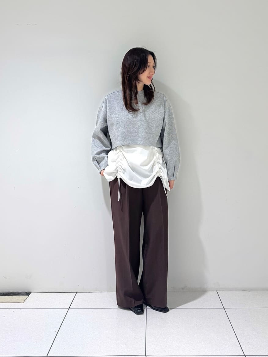 そんさんの「INDIVI｜Comfy SET UP｜イージーストレートワイドパンツ【セットアップ対応／通勤/カセット服】」を使ったコーディネート