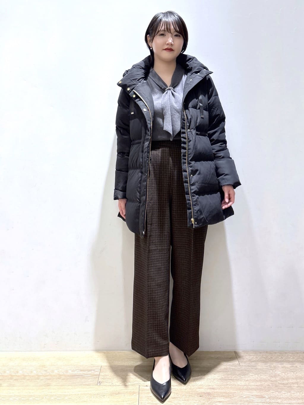 mizukiさんの「index｜KAWADAダウンドロストミドルコート【撥水／洗濯機OK／2WAY／静電気防止裏地】《XS～3L》」を使ったコーディネート