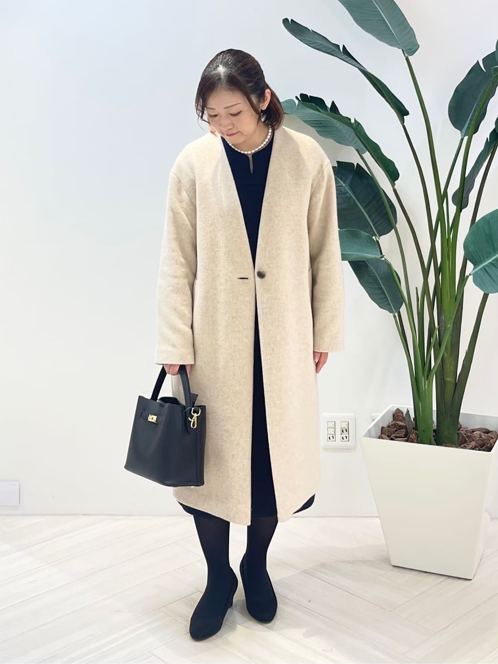 Tomoさんの「UNTITLED｜【軽量／ウール混】ライトフォルム ロングコート」を使ったコーディネート