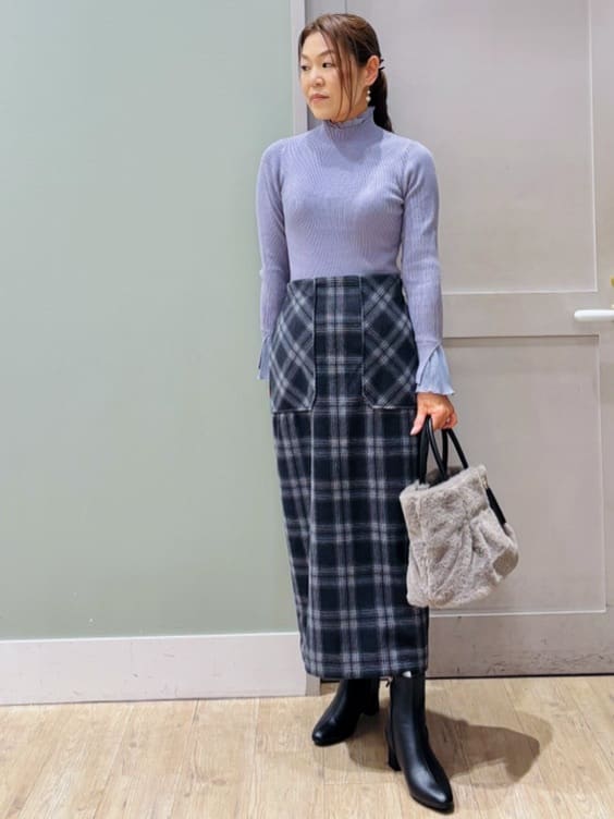 Komi☆さんの「grove｜プリーツレイヤードニットプルオーバー」を使ったコーディネート