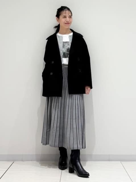 kayoさんの「INDIVI｜【軽やか／ゆったり】ウール混ショートトレンチコート」を使ったコーディネート