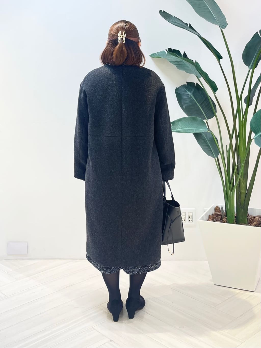 Tomoさんの「UNTITLED｜【洗える/ストレッチ】ツイードジャージワンピース」を使ったコーディネート