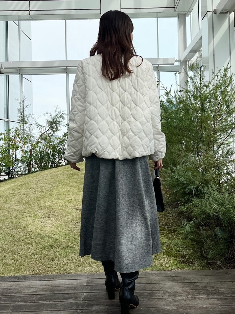 はばさんの「Couture brooch｜【撥水・大人可愛い】リボンキルティングジャケット」を使ったコーディネート