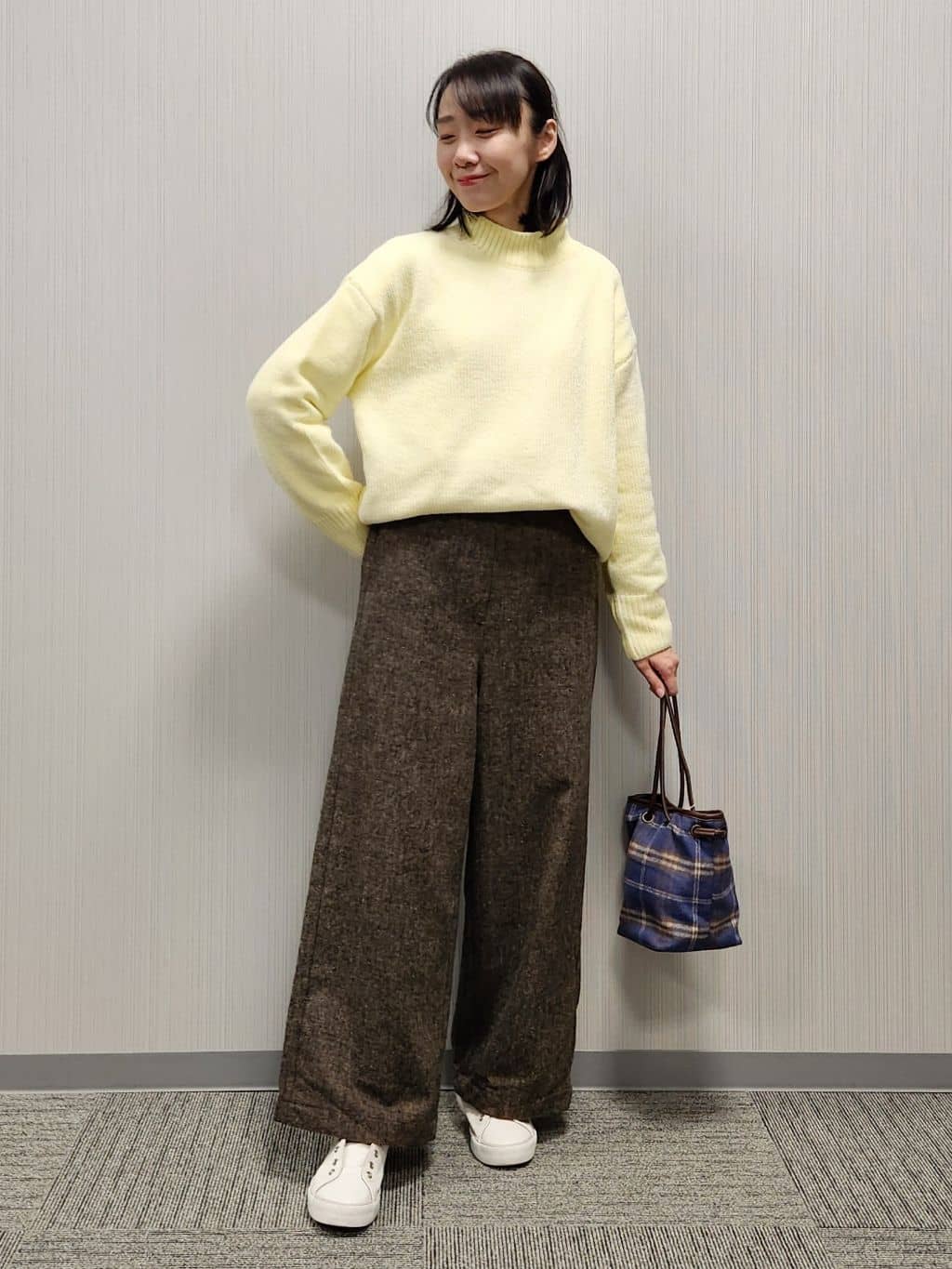 naraさんの「Dessin｜【洗える】ハイネックベロアモールニット」を使ったコーディネート