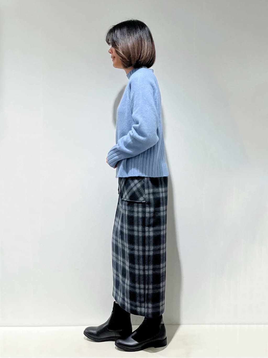 Fujiharuさんの「grove｜【洗える】バックリブ切替ニット」を使ったコーディネート