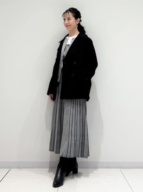 kayoさんの「INDIVI｜【軽やか／ゆったり】ウール混ショートトレンチコート」を使ったコーディネート