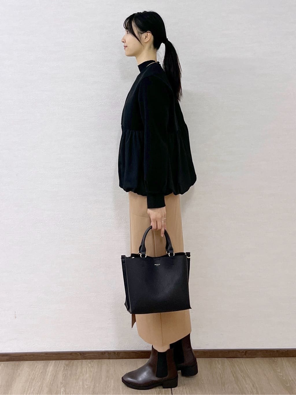 sachikoさんの「OPAQUE.CLIP｜ウールライクペプラムドッキングアウター【洗濯機洗い可】」を使ったコーディネート