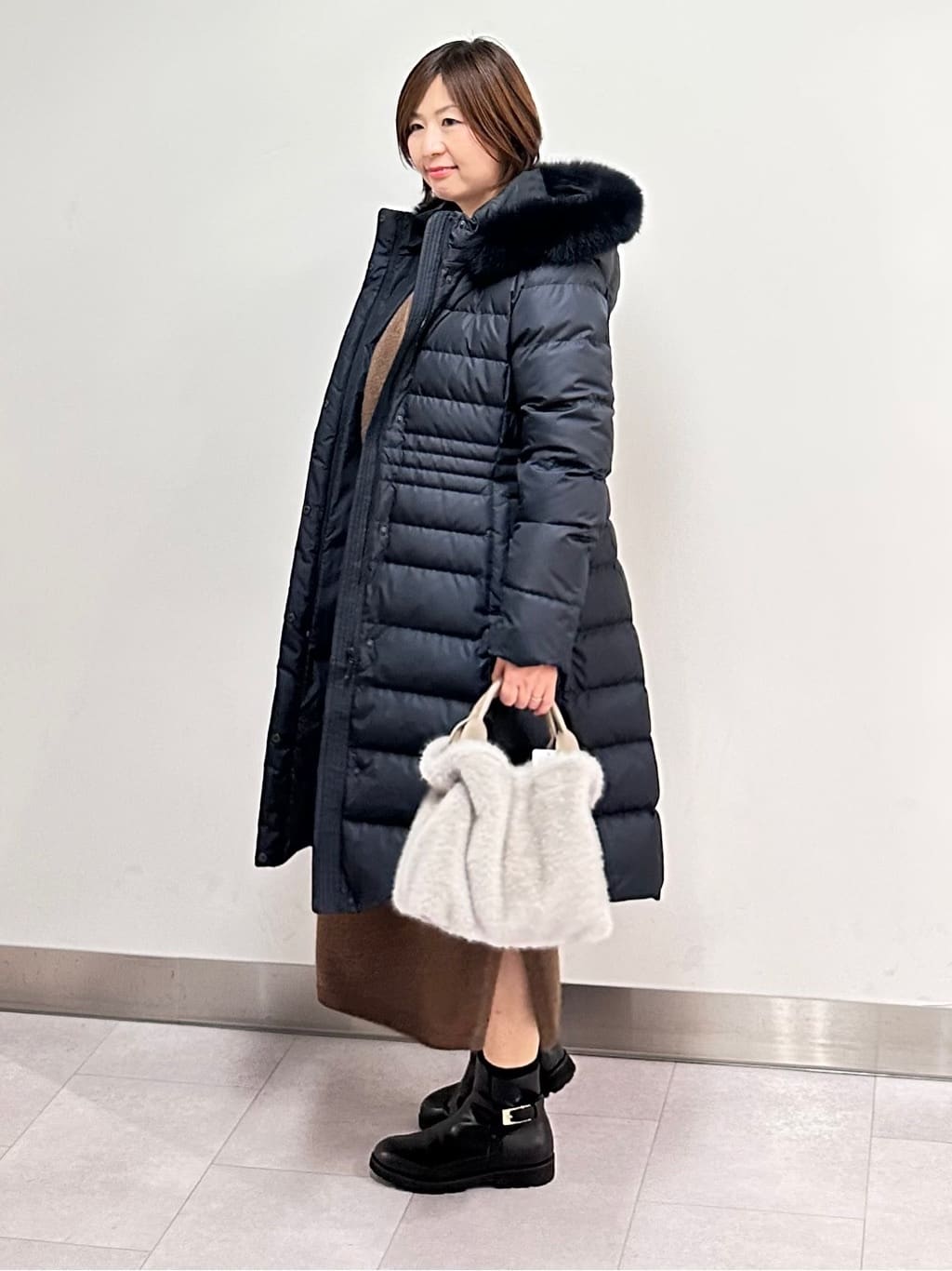 みなこさんの「UNTITLED｜【8色展開/洗える】ウールカシミヤ ハイネックニット」を使ったコーディネート