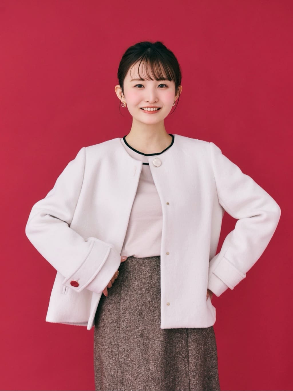 みさかさんの「index｜サイドリボンバイカラーニット【洗濯機OK】」を使ったコーディネート