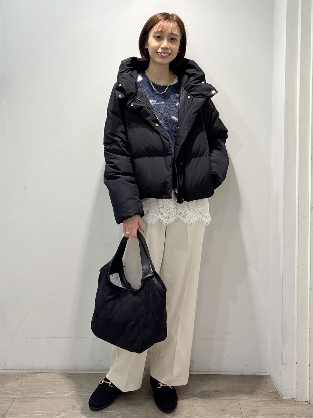 ぶまりんさんの「OPAQUE.CLIP｜アート柄シャギーニット【洗濯機OK】」を使ったコーディネート