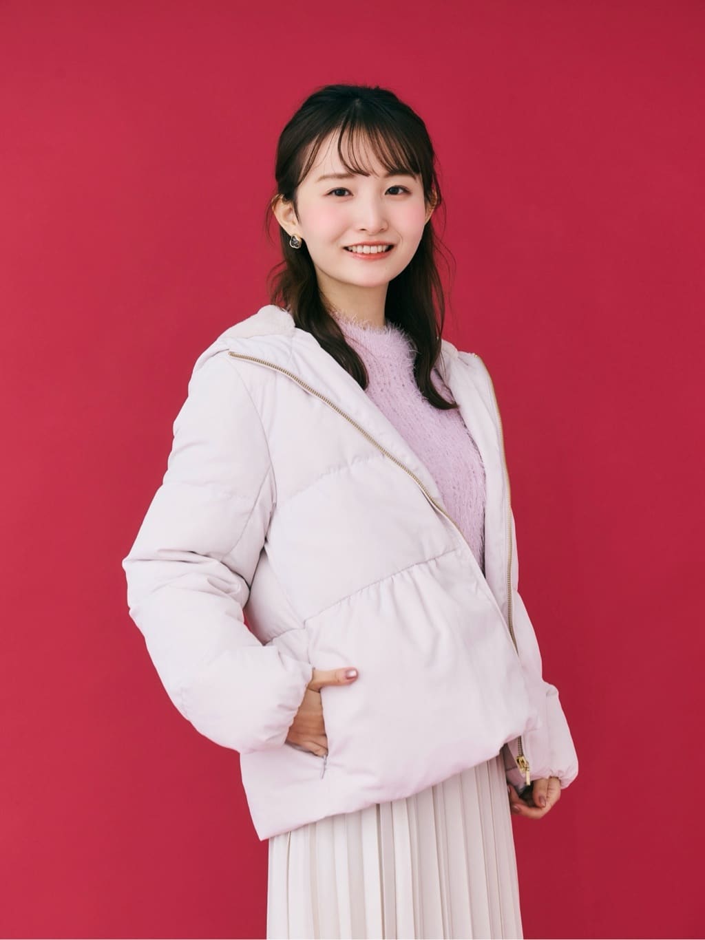 みさかさんの「index｜KAWADAダウンペプラムショートコート【撥水／洗濯機OK／静電気防止裏地】」を使ったコーディネート
