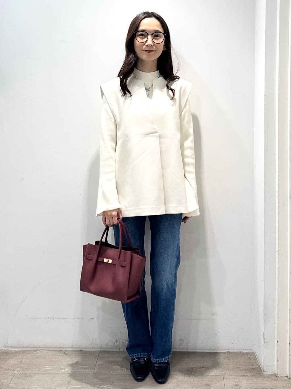yuicciさんの「OPAQUE.CLIP｜チェーン&times;フェイクパール マンテルネックレス」を使ったコーディネート