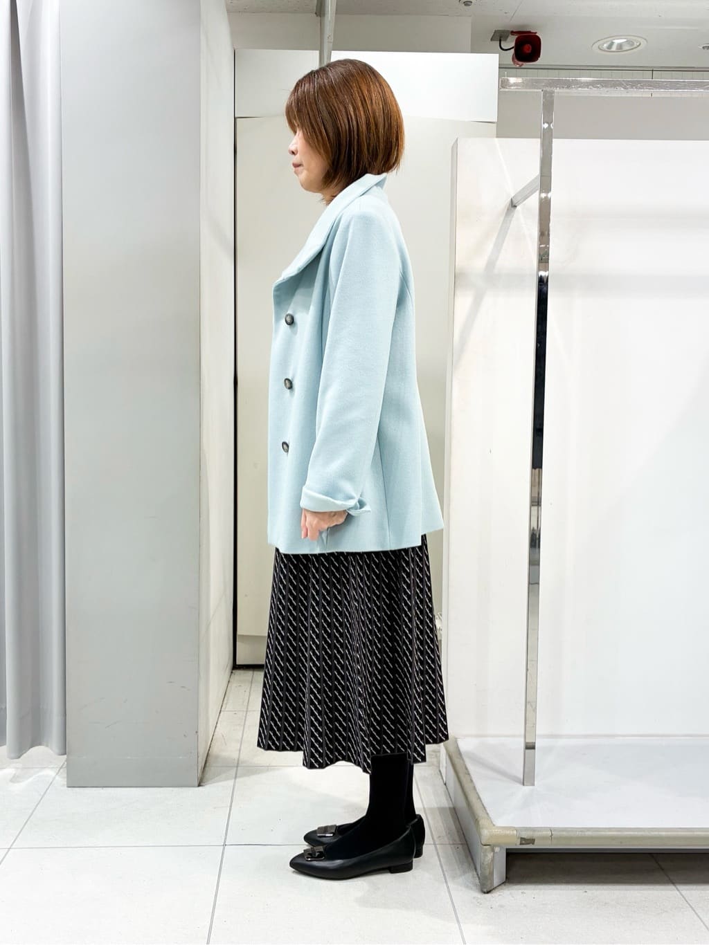 たみちゃんさんの「Reflect｜【SS-4Lサイズ／衿が顔に当たらない◎】スタンドネックミドルコート」を使ったコーディネート