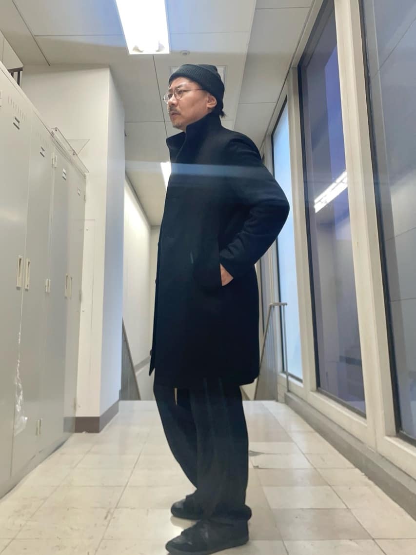 MAKOTO AIさんの「TAKEO KIKUCHI｜【ウールカシミヤブレンド】ビーバー調 スタンドカラー コート」を使ったコーディネート