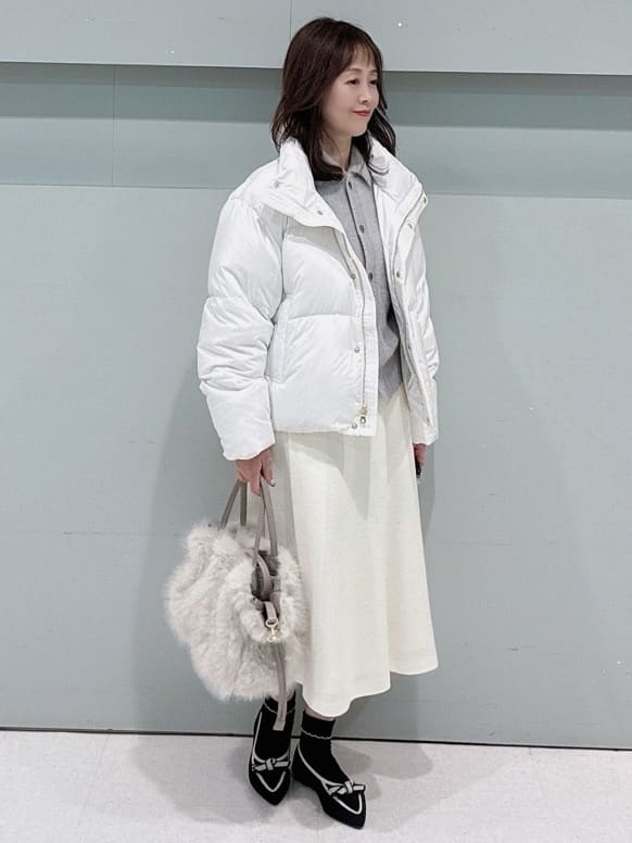 makiさんの「UNTITLED｜【トレンド/撥水機能/防寒】ショートダウンコート」を使ったコーディネート
